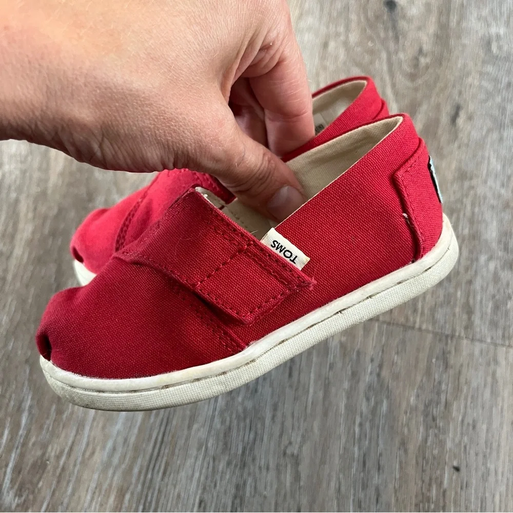 Toms Red Moccasins Slip-On Shoes